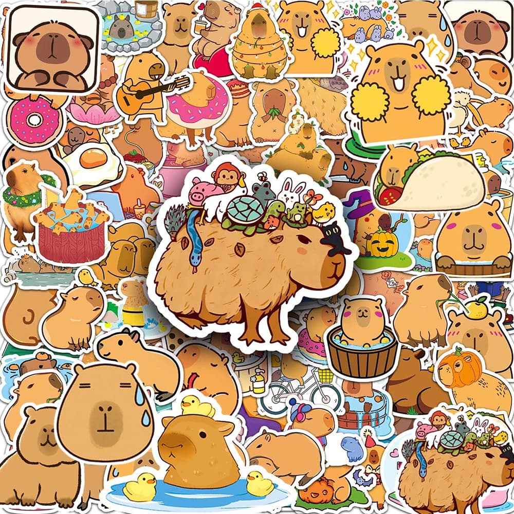 10/30/50/100pcs Animale Sveglio Capibara Del Fumetto Adesivi per I Bambini Giocattoli Decalcomanie Impermeabile FAI DA TE Telefono Del Computer Portatile di Cancelleria Kawaii adesivo