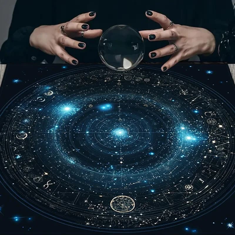 Mystical Star Chart Tarot Tablecloth Witchcraft Altar Cloth Blue Galaxy Astrological Rune Plate Oracle Card Mat Divination Cloth
