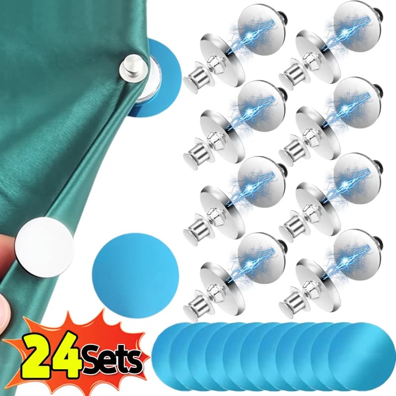 Bottone magnetico per tende con toppa Staccabile Schermo per finestre Chiudi Magnete Fibbia Regolazione Tenda Clip di fissaggio fisse per la casa