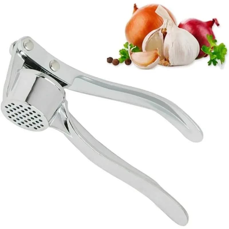 Portable Stainless Steel Garlic Press Set Garlic Ginger Peeler Cleaning Brush Reusable Easy Clean Practical Kitchen Gadgets