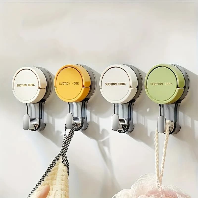 Set di 5 ganci a ventosa resistenti, senza foratura - gancio da parete senza cuciture, adatto per bagni, cucine, porte in vetro - per appendere oggetti