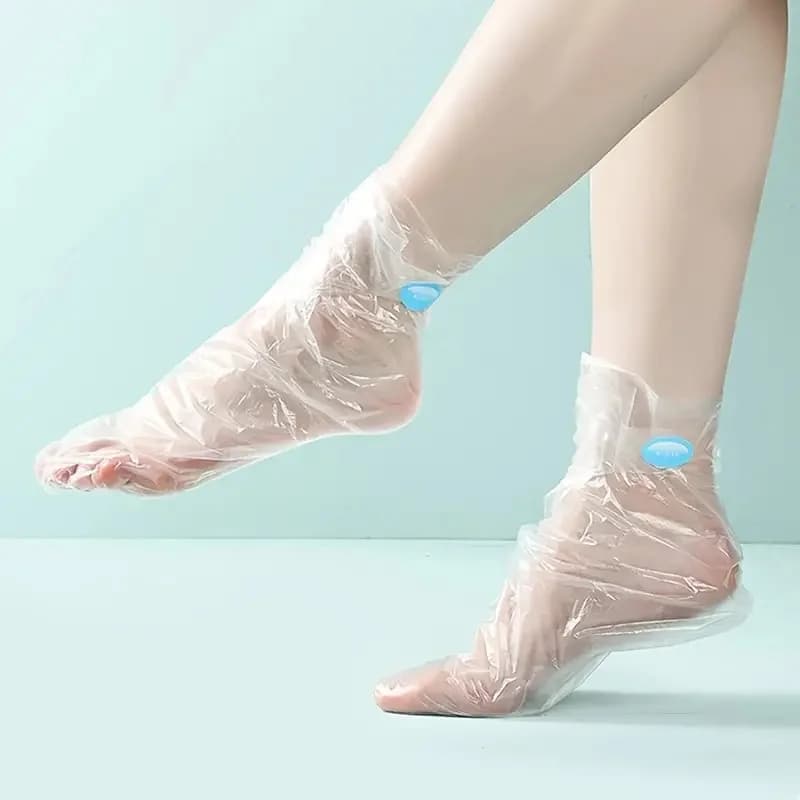 Pellicola monouso per pediluvio in PE da 100 pezzi, copertura SPA per piedi nutriente anti-screpolature trasparente