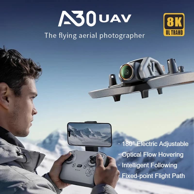 New 8K HD Mini Drone 180° Electric Adjustable Camera Small Helicopter Optical Flow Altitude Hold RC Quadcopter Child Toy Gifts