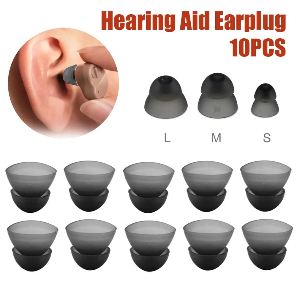 10 pz 8/10/12mm chiusa cupole per apparecchi acustici tappi per le orecchie in silicone doppio strato antistatico auricolari di ricambio accessorio per apparecchi acustici