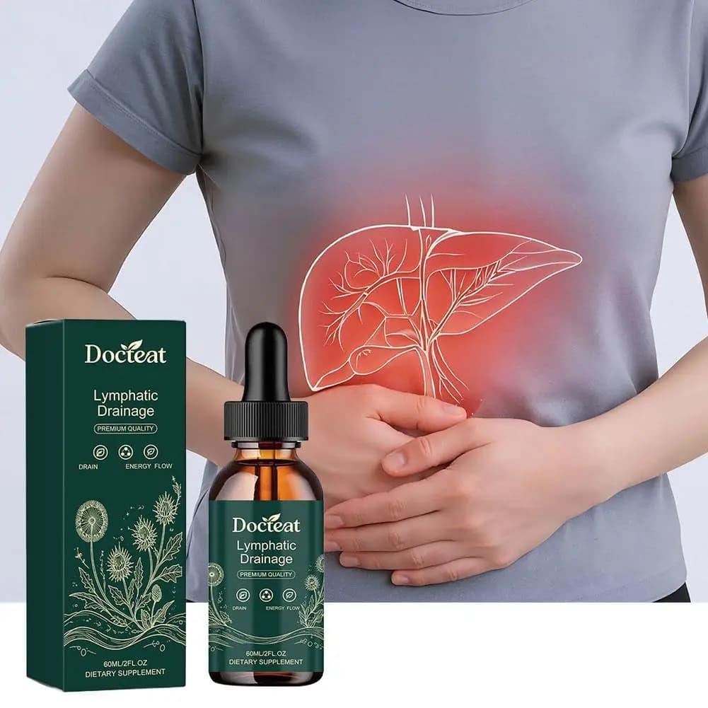 Docteat Lymphatic Drainage Serum Drops 60ml, Mullein Leaf Extract 30000mg for Circulatory Support and Daily Body Care