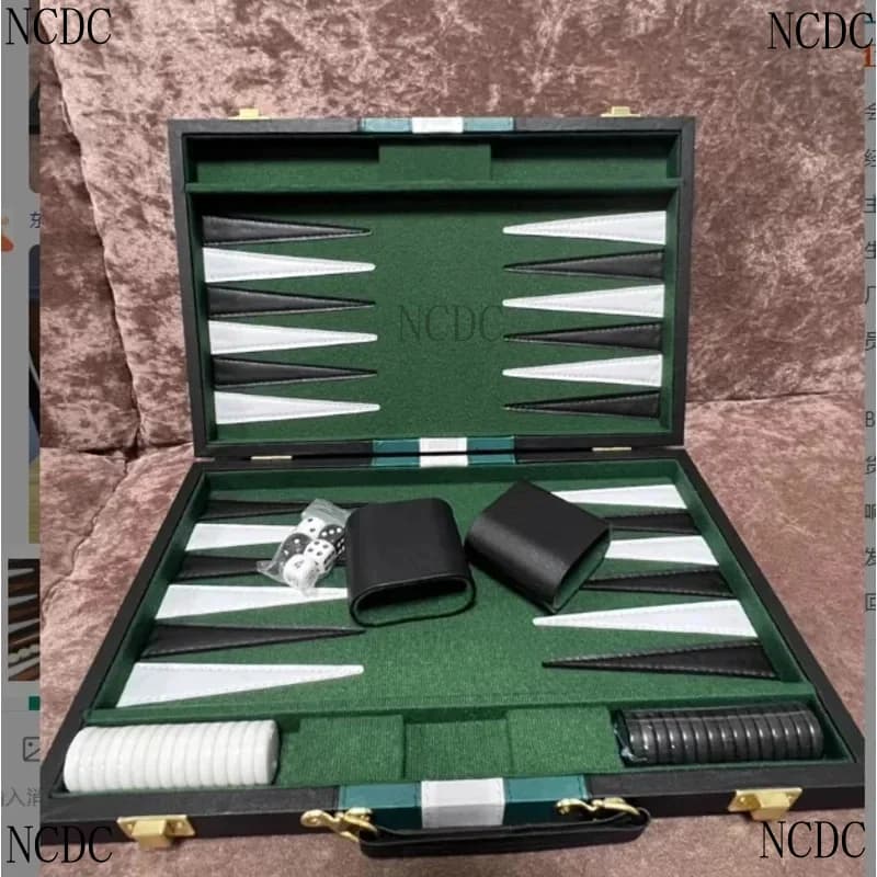 High Quality Travel Size Leather Backgammon Board Game Set Made In China