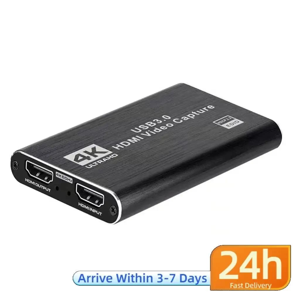 Dispositivo di acquisizione di gioco USB3.0 4K 60HZ compatibile con HDMI Registratore HDMI-compatibile per streaming live HD per uso con giochi PS4
