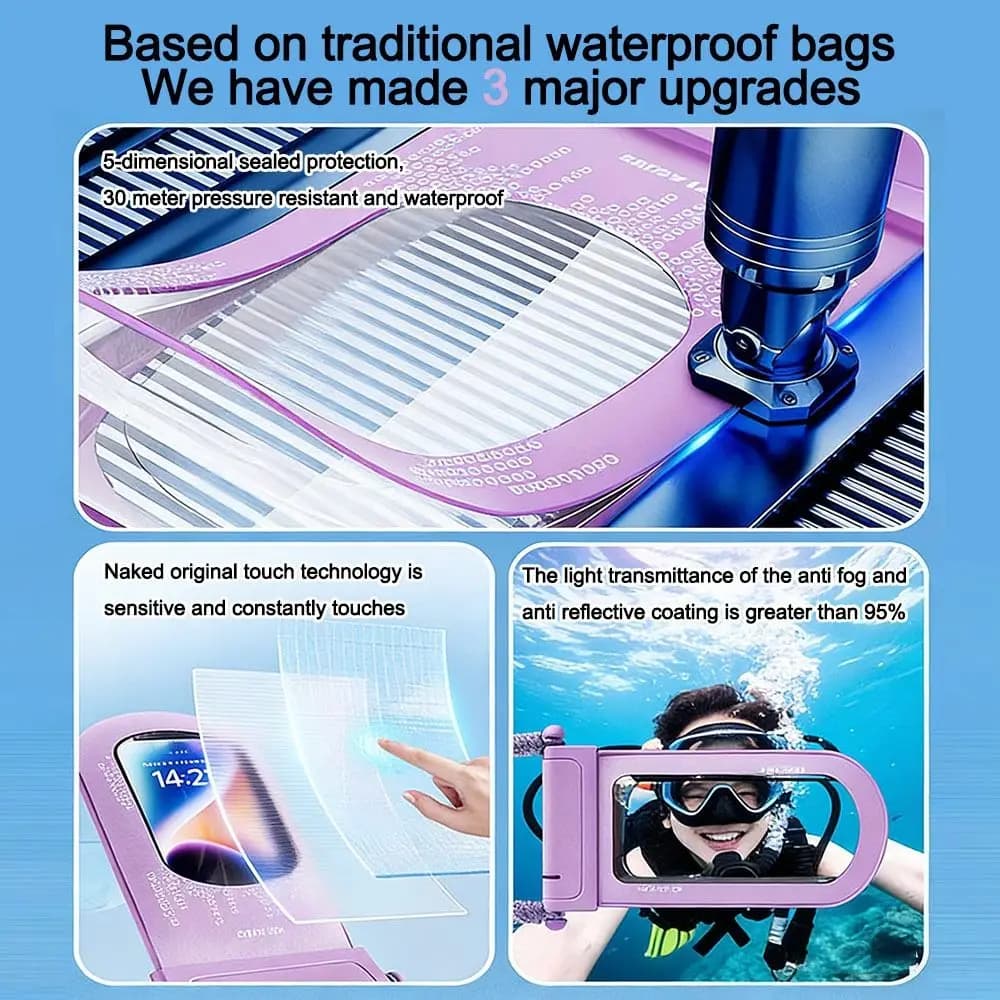 Touchscreen Waterproof Phone Pouch Seal Transparent Phone Protective Case Underwater Dry Bag Case Cover