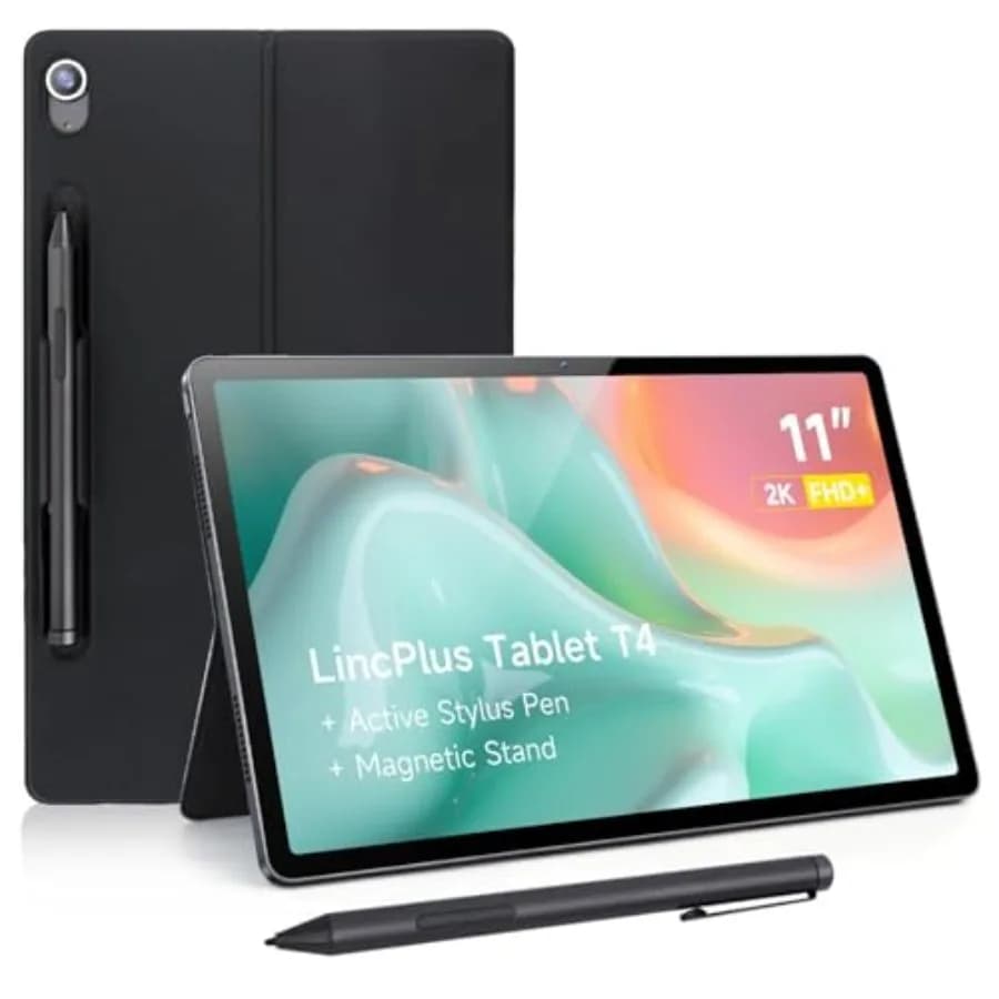 Tablet Android LincPlus T4 da 11 pollici 2K IPS con penna stilo USI 2.0, supporto magnetico, MediaTek Helio G99, 12GB di RAM, 128GB di ROM, 8100mAh