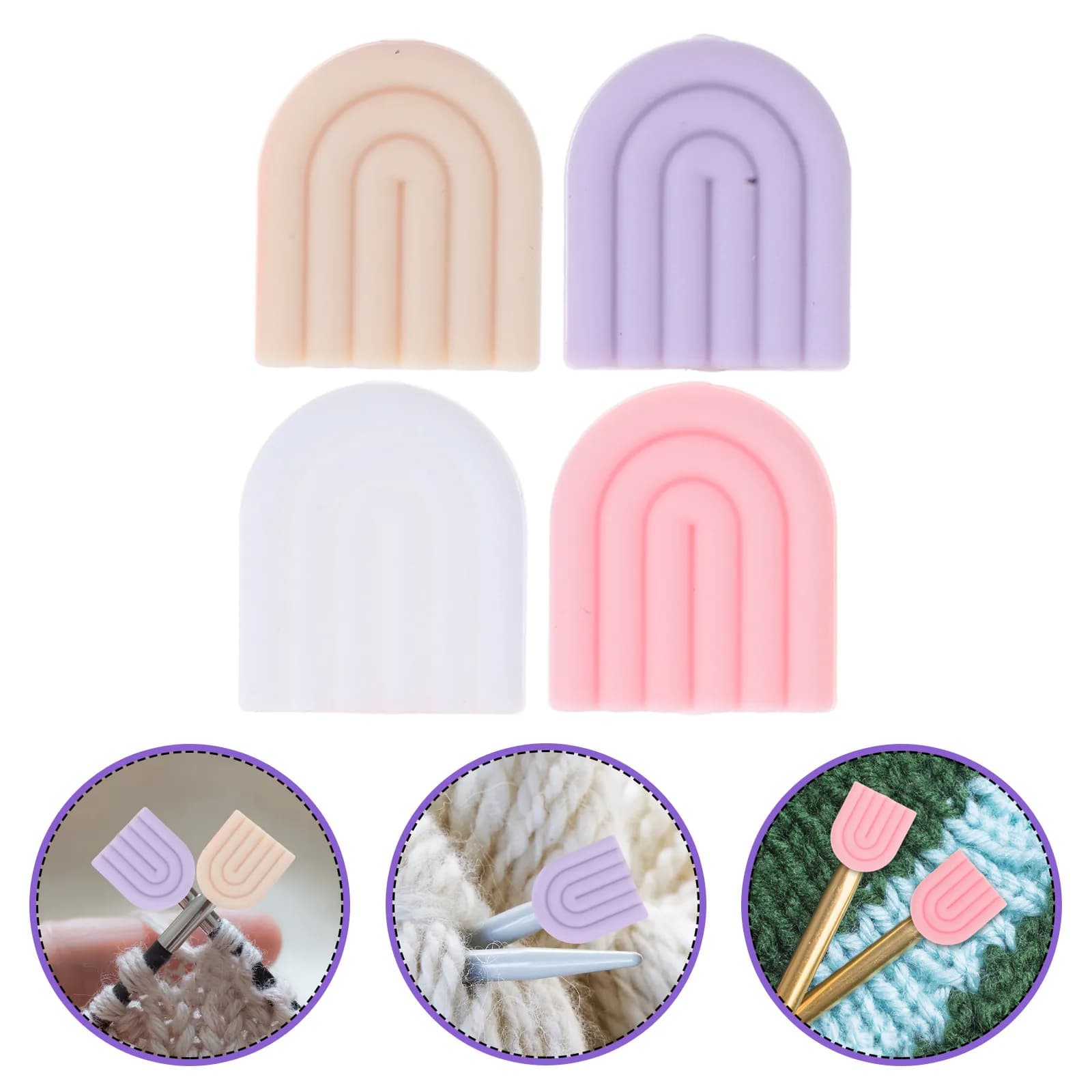 20 Pezzi Protezioni in Silicone per Punte di Ferri da Maglia, Tappi Morbidi Antiscivolo, Coperture Essenziali per Bloccare i Punti per Maglioni