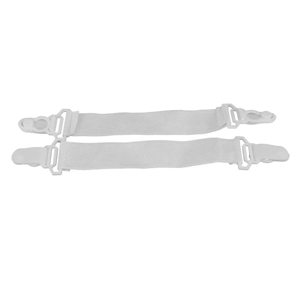 16Pcs Sheet Fastener Set White Elastic Bed Sheet Grippers 22x2.5cm Hard Plastic Nylon Secure Corners for Bed Sheets Mattress