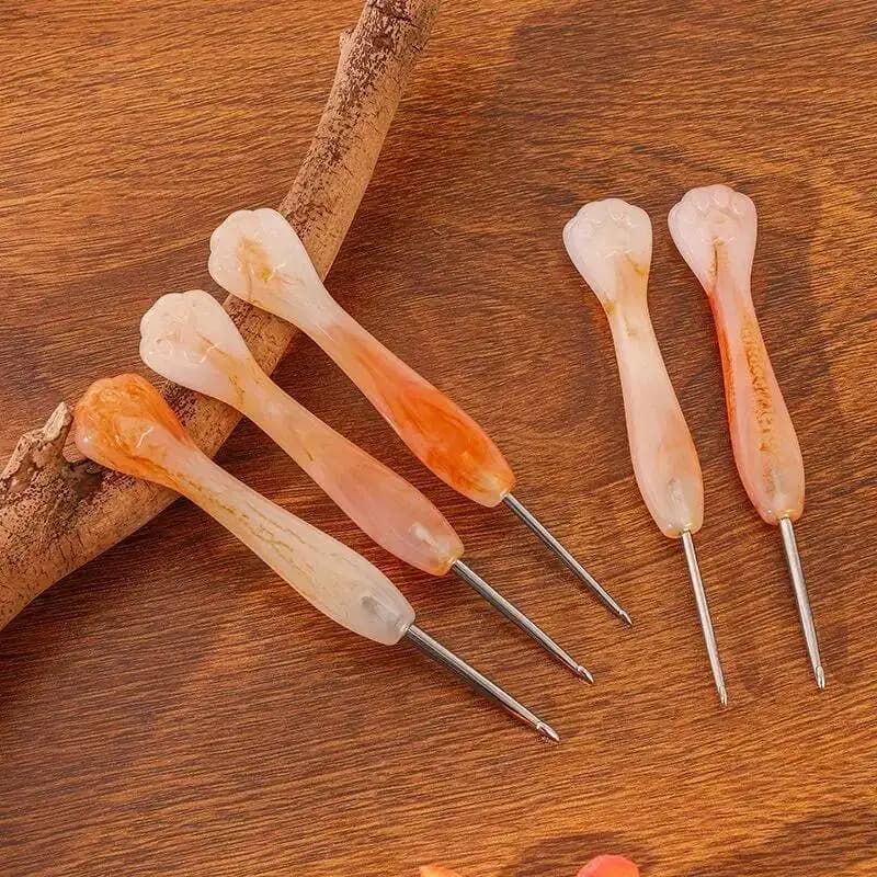 Resin Crochet Hook Stainless Steel Needle DIY Crochet Sweater Knitting Needles