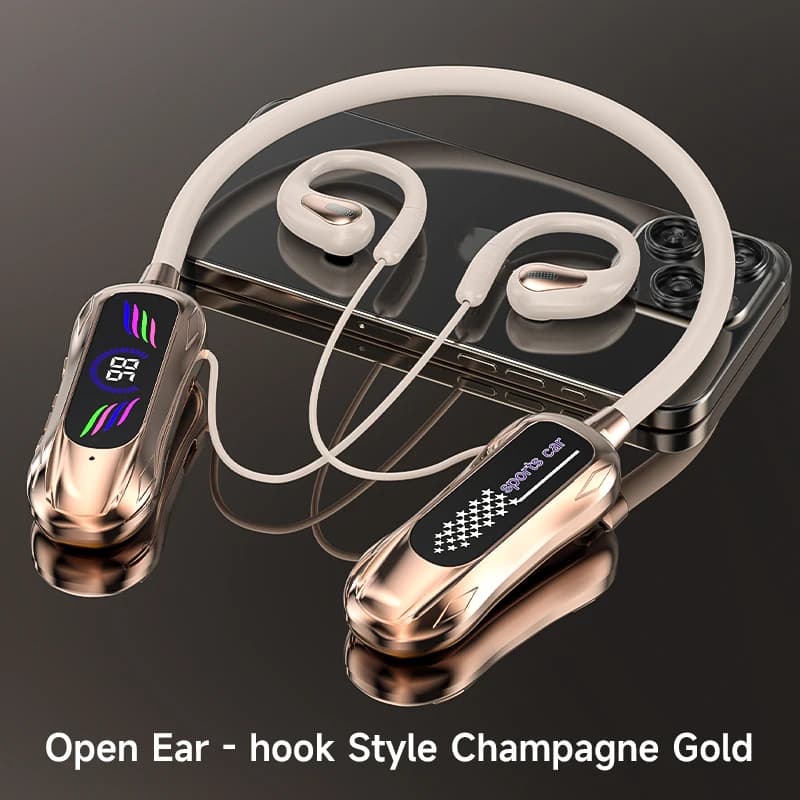 NUOVO Schermo a colori Auricolari Bluetooth 5.4 Cuffie con archetto da collo Cuffie wireless Auricolari stereo HiFi con riduzione del rumore Auricolare dal vivo