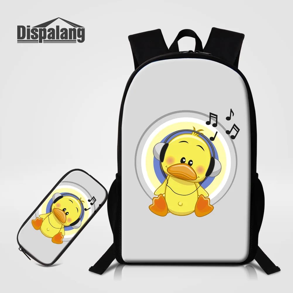 Cute Cartoon Fox Unicorn Pig Backpack Set with Pencil Case, 2-in-1 School Bag for Girls Teens Students, Women's Travel Backpack
