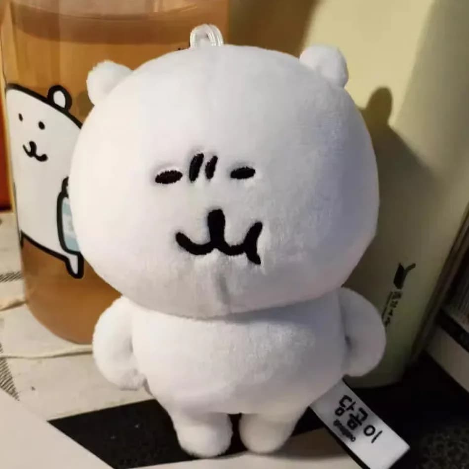 Portachiavi Peluche Orso Anime Carino, Serie Orso Polare San Valentino con Rosa, Ciondolo Morbido Kawaii per Borsa, Regalo di Compleanno