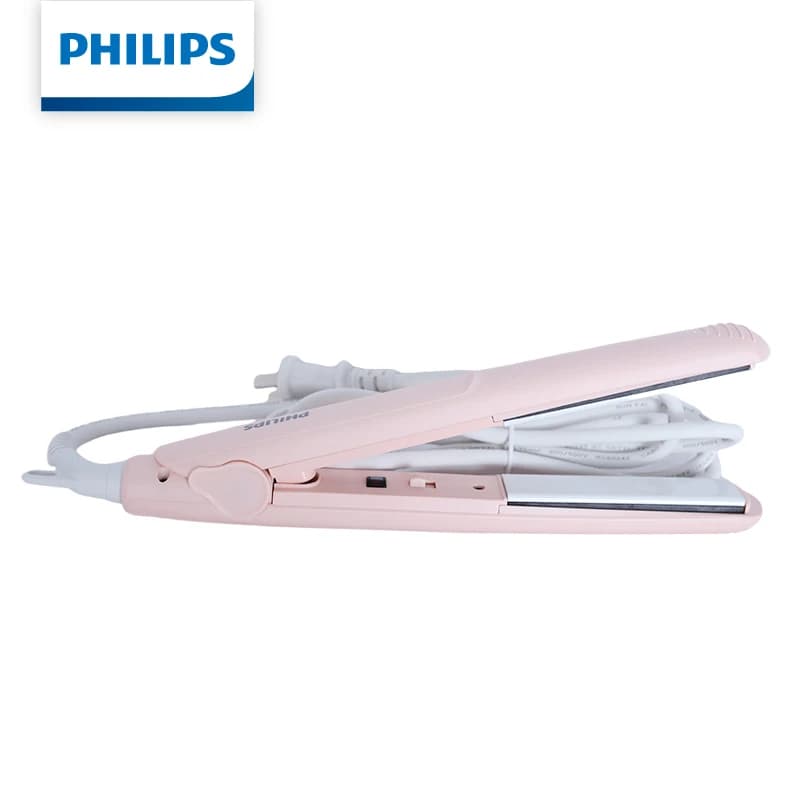 Philips HP8401/55 2-in-1 Hair Curler and Straightener, Mini Ceramic Travel Styler, Fast 60s Heat-Up for All Hair Types