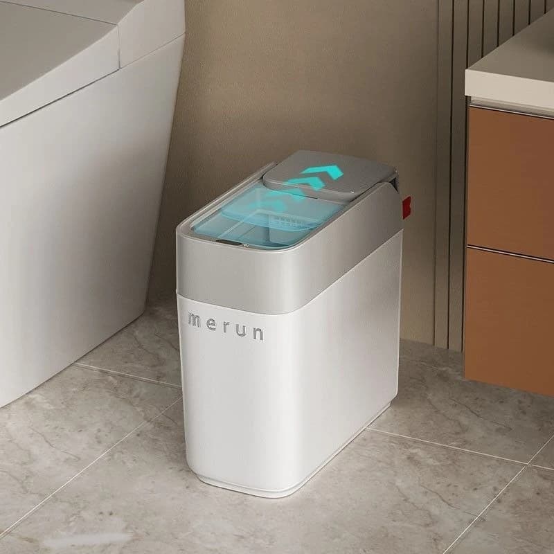 Cestino Automatico con Sensore per Soggiorno, Pattumiera Moderna per Bagno, Cestino Intelligente Semplice per Cucina, Contenitore per Rifiuti Alimentari