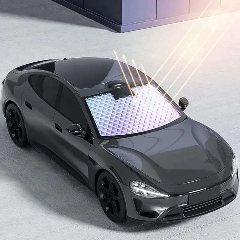Parabrezza per auto Parasole Copertura solare leggera Parasole Blocco UV portatile Protezione interna pieghevole per viaggi di parcheggio