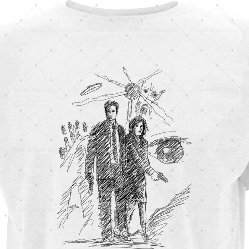 T-shirt con cappuccio da uomo 2026 The X Files Dads Film e TV Sci-Fi Stile fumetto disegnato a mano Unisex Taglie dalla S alla 6XL Adatto anche per taglie forti