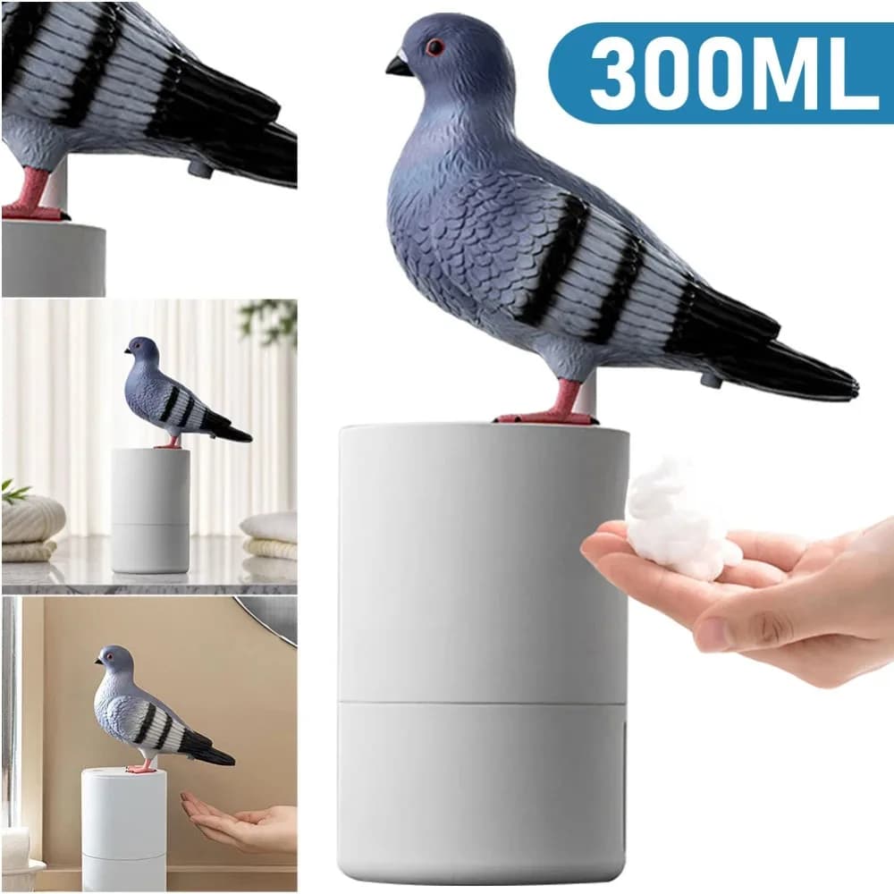 Dispenser automatico di sapone Dispenser di sapone schiumogeno touchless piccione carino Dispenser di sapone in schiuma elettrico da 300 ml per bagno cucina