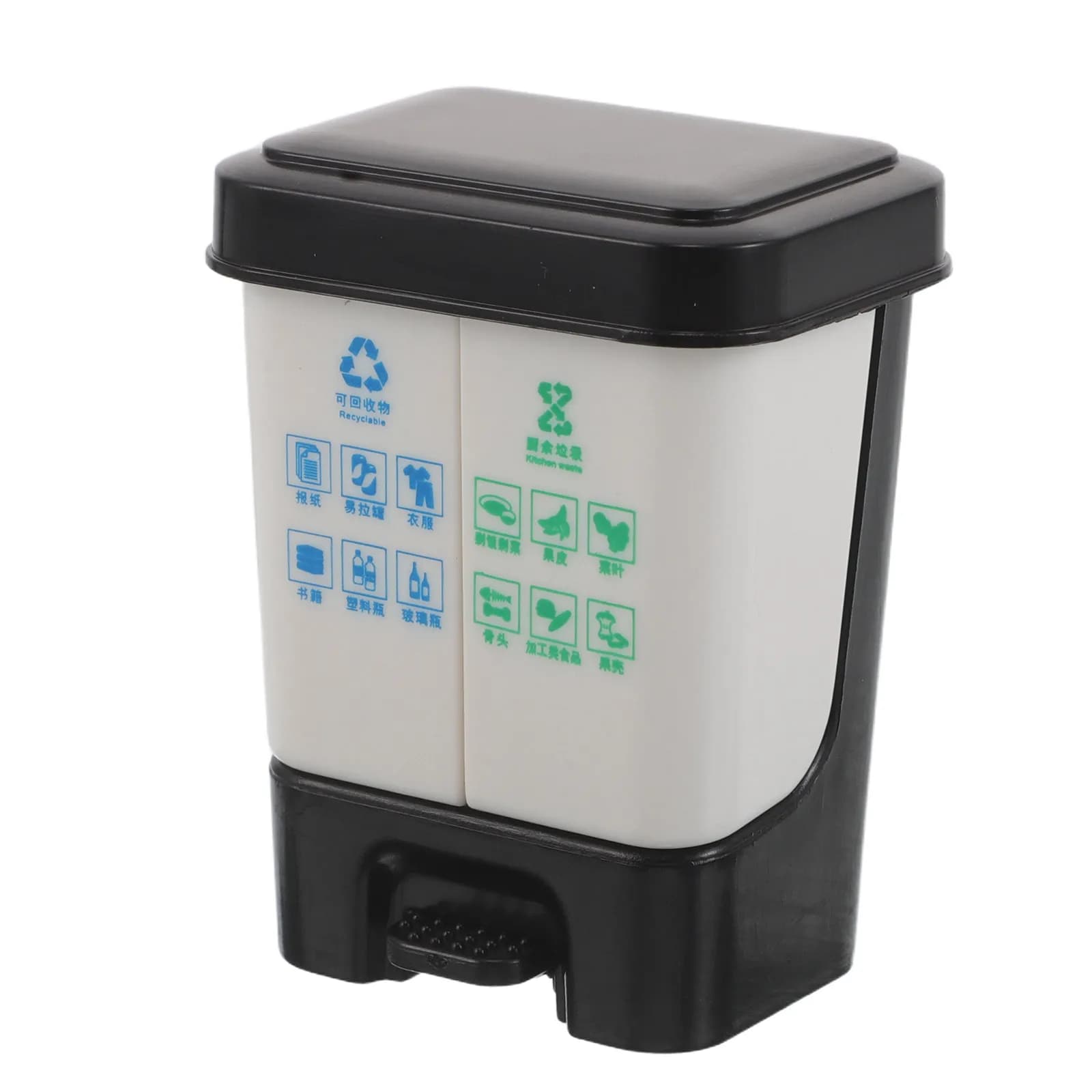 Mini Pattumiera per Casa delle Bambole 5,6x4,3x3,2 cm, Contenitore Realistico in Plastica per Rifiuti e Riciclo, Gioco di Imitazione Micro Mondo