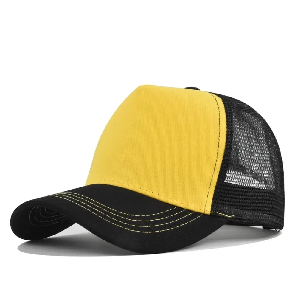 Casual 5 Panels Baseball Cap Breathable Solid Color Hard Top Cap Advertising Cap