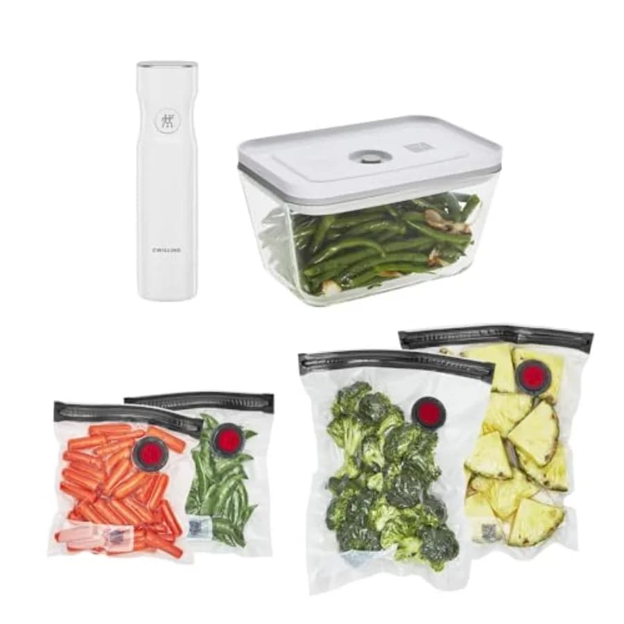 Set Iniziale per Macchina Sottovuoto Fresh and Save con Contenitore Ermetico per Alimenti in Vetro, Sacchetti Sous Vide per Preparazione Pasti