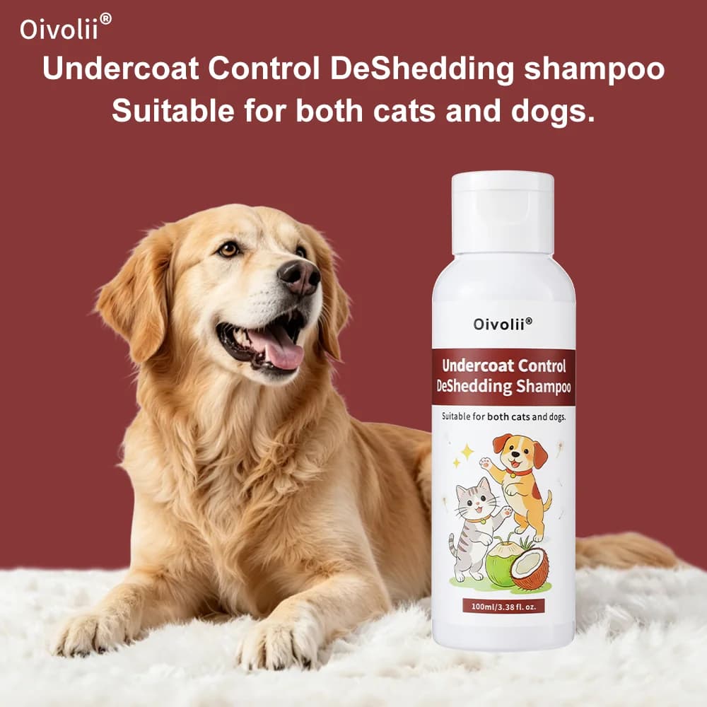 Deshedding Shampoo for Dogs Cats Undercoat Control Reduce Shedding Coconut Argan Oil Keratin Strengthens Coat Panthenol Hydrates
