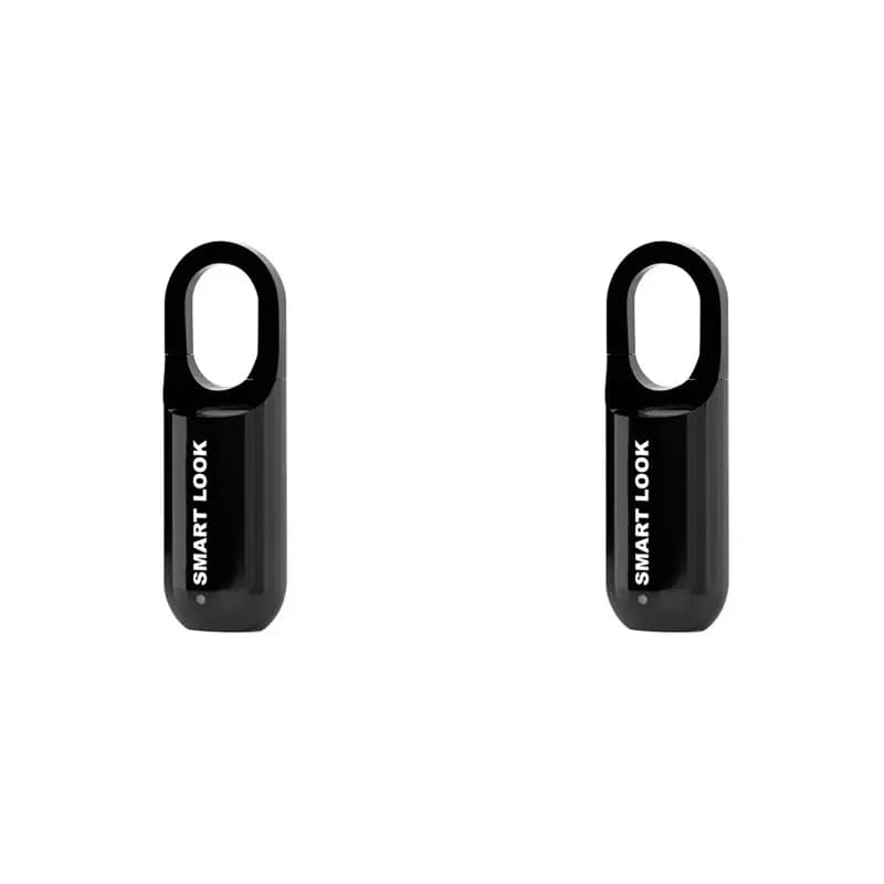 B44C 2X Lucchetto con impronta digitale M01 Serratura intelligente senza chiave, ricaricabile tramite USB, sicurezza per casa, bici, armadietto, nero