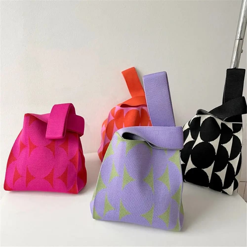 Borsa da polso fatta a mano in maglia da donna di moda borse per la spesa borsa a mano in maglia borse per la spesa riutilizzabili