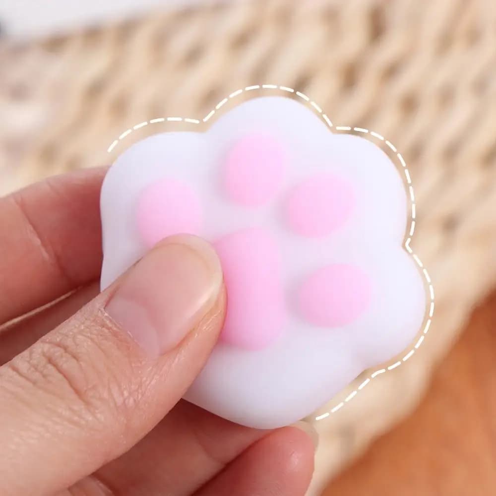 Giocattolo Sensoriale Mini Zampa di Gatto, Giocattolo Antistress in Silicone TPR, Giocattolo Fidget 3D, Giocattolo Decompressione, Bambola Scherzosa per Bambini