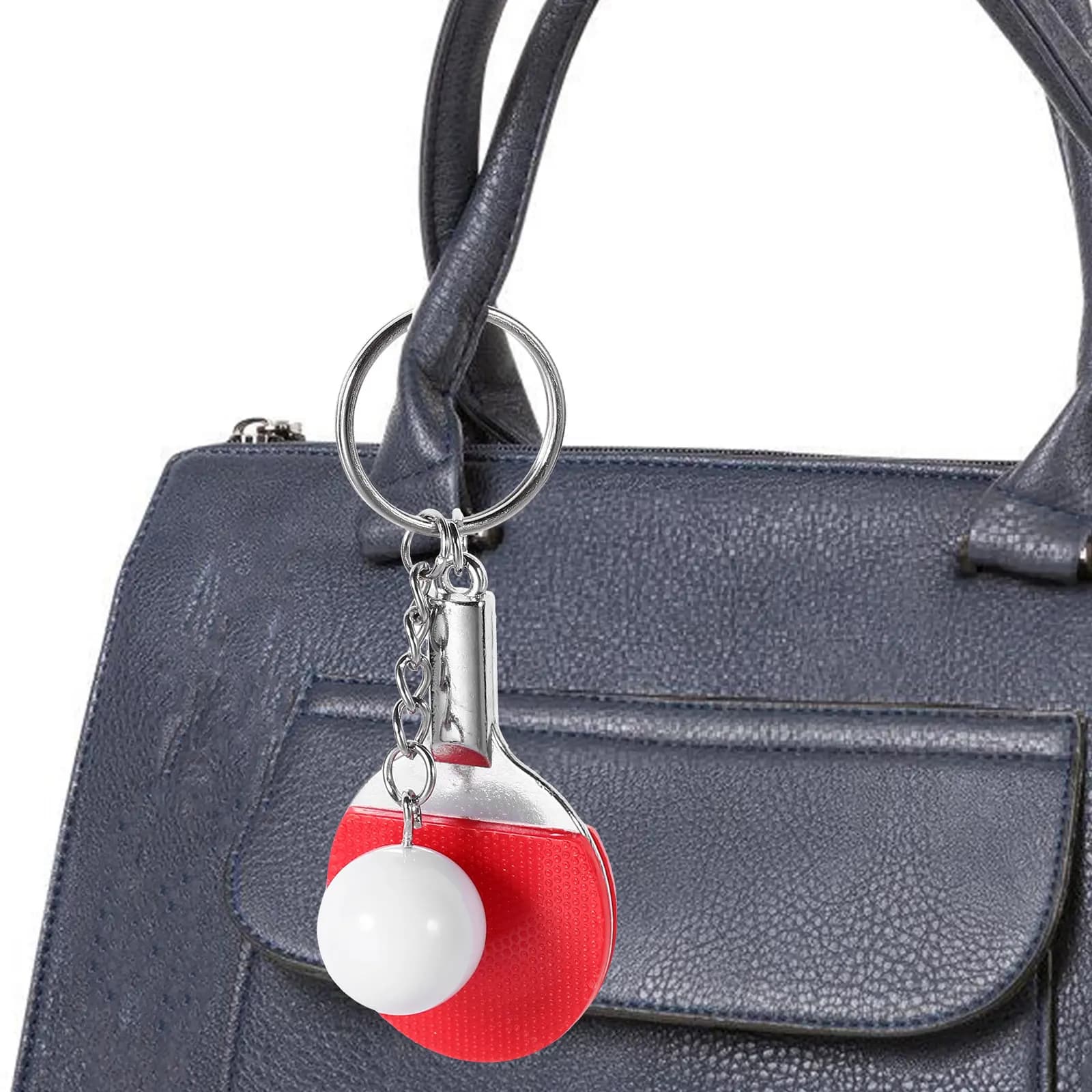 Set di 6 Portachiavi a Forma di Pallina da Ping Pong, Leggeri e Decorativi per Borse e Chiavi