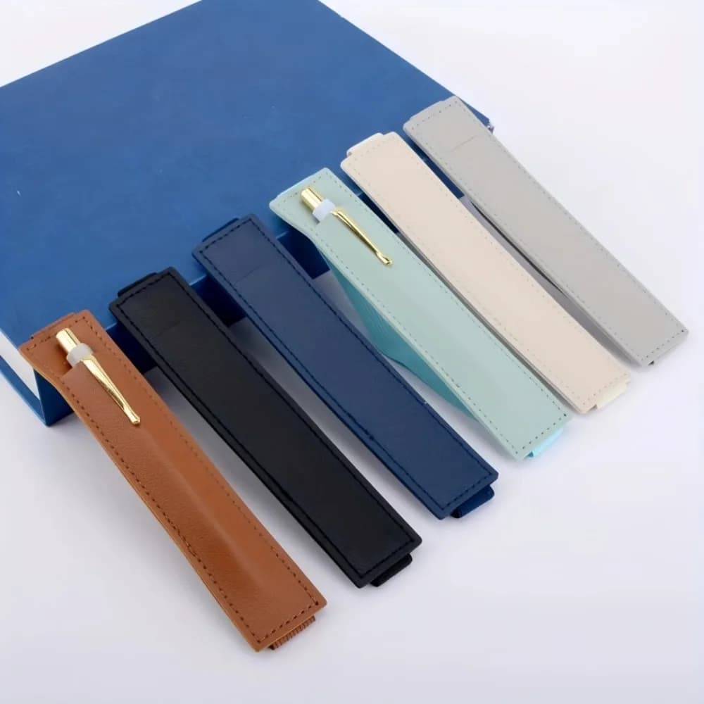 PU Leather Adjustable Elastic Band Pen Holder Pen Case Suitable for Notebook Pen Case Protective Cover Stationery Supplies