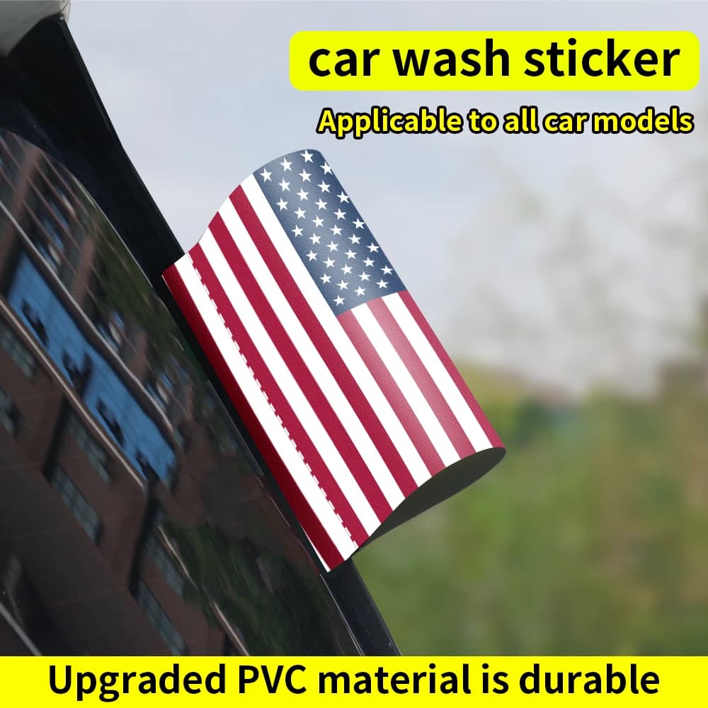 American Flag Logo Sticker Window Trunk Label Wash Label Sticker Decal Waterproof Sunscreen Decorative Stickers Auto Accessories