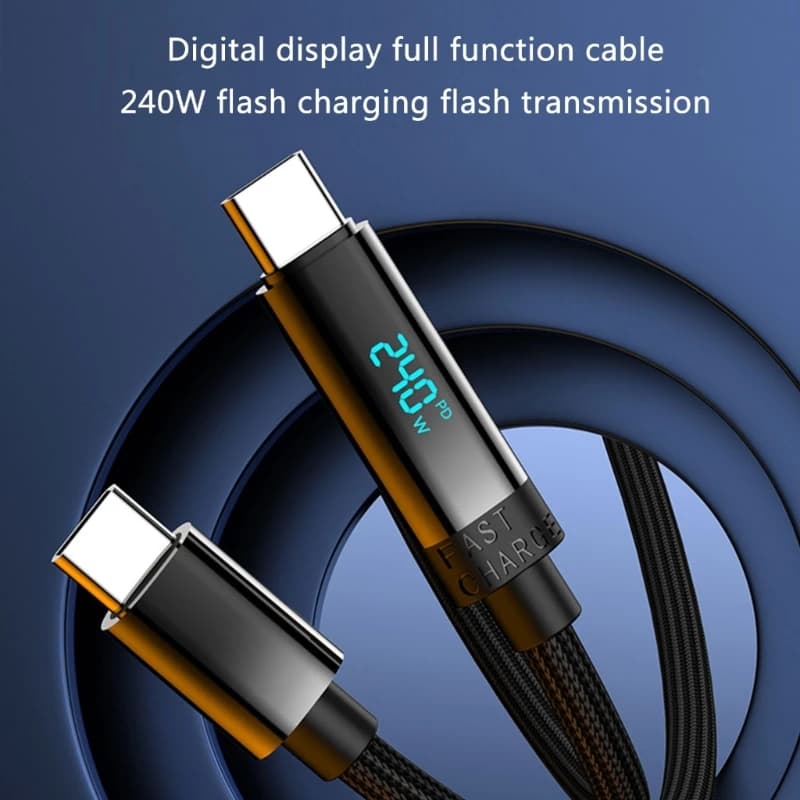 Display PD Cavo da USB C a USB C da 240 W Ricarica rapida e trasferimento dati 480 Mbps per smartphone Tablet Laptop