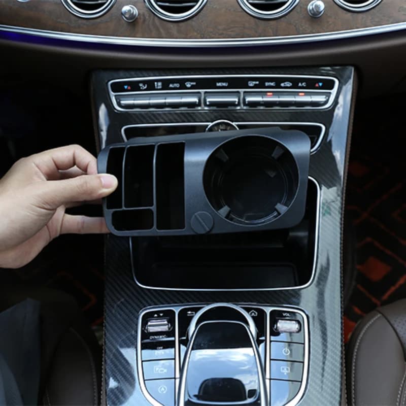 For Mercedes Benz C E Class GLC W205 W213 X253 15-21 Car Central Storage Box Cup Holder Stand Phone Holder Car Accessories