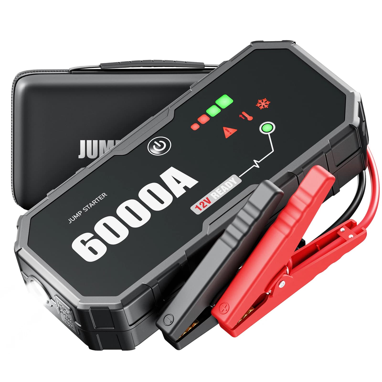 Avviatore di emergenza portatile per auto 6000A 12V, power bank, caricabatterie per auto 12V, dispositivo di avviamento di emergenza per pickup, SUV, camion