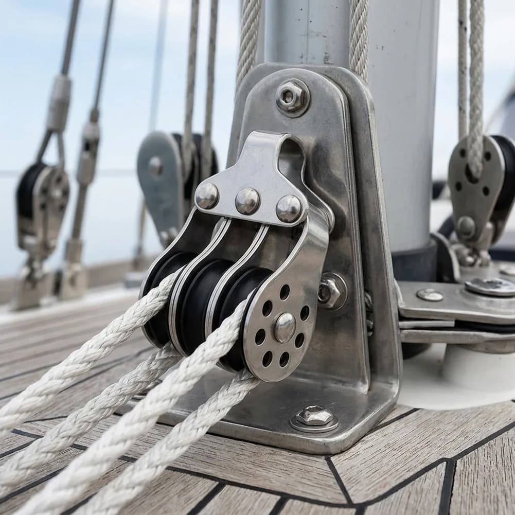 316 Stainless Steel Marine Pulley with Nylon Roller for Outdoor Canopy Sailboat Rope Boat Automotive Applications