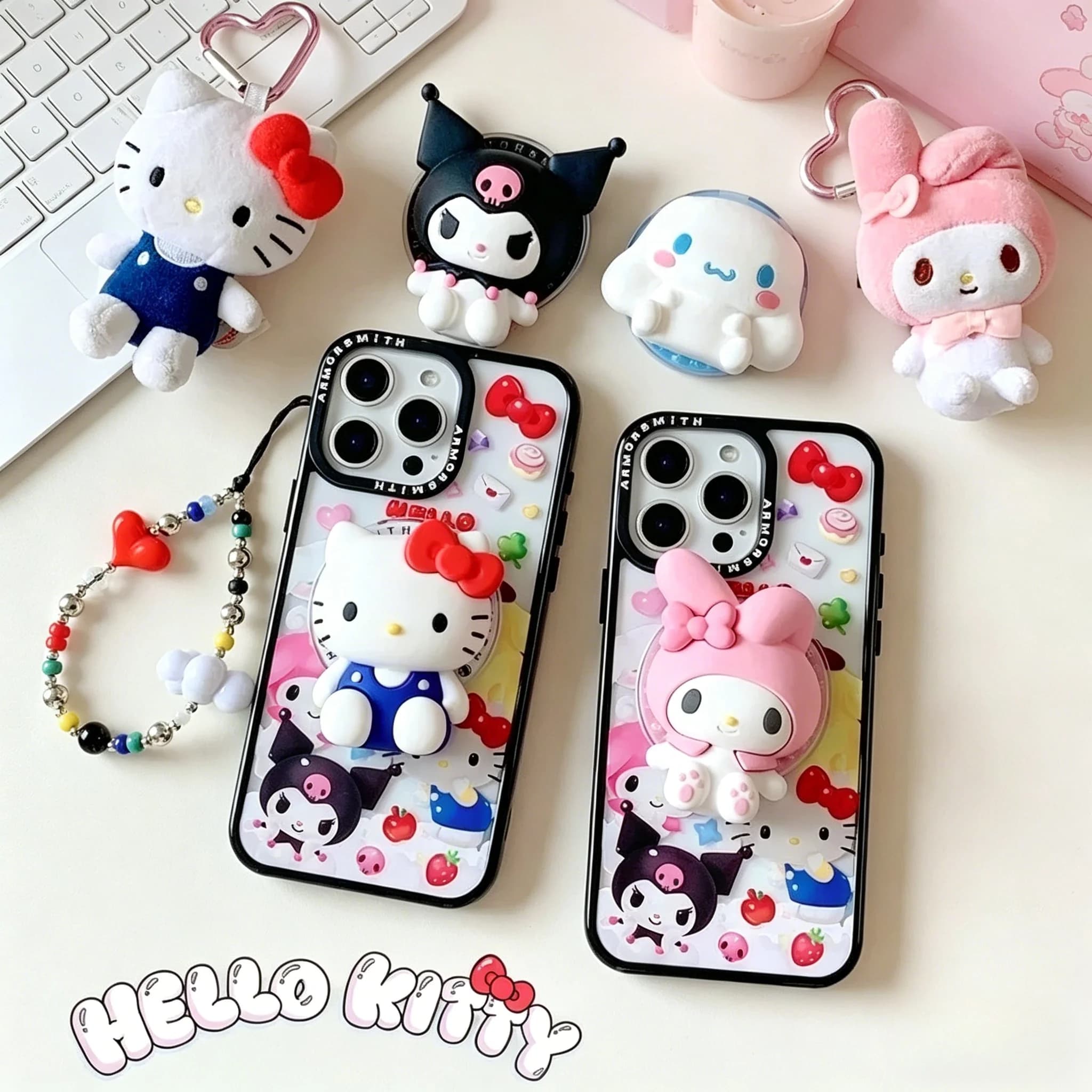 Supporto Magnetico per Telefono Magsafe, Grazioso Hello Kitty, Kuromi, My Melody per iPhone, Supporto Pieghevole per Ricarica Wireless