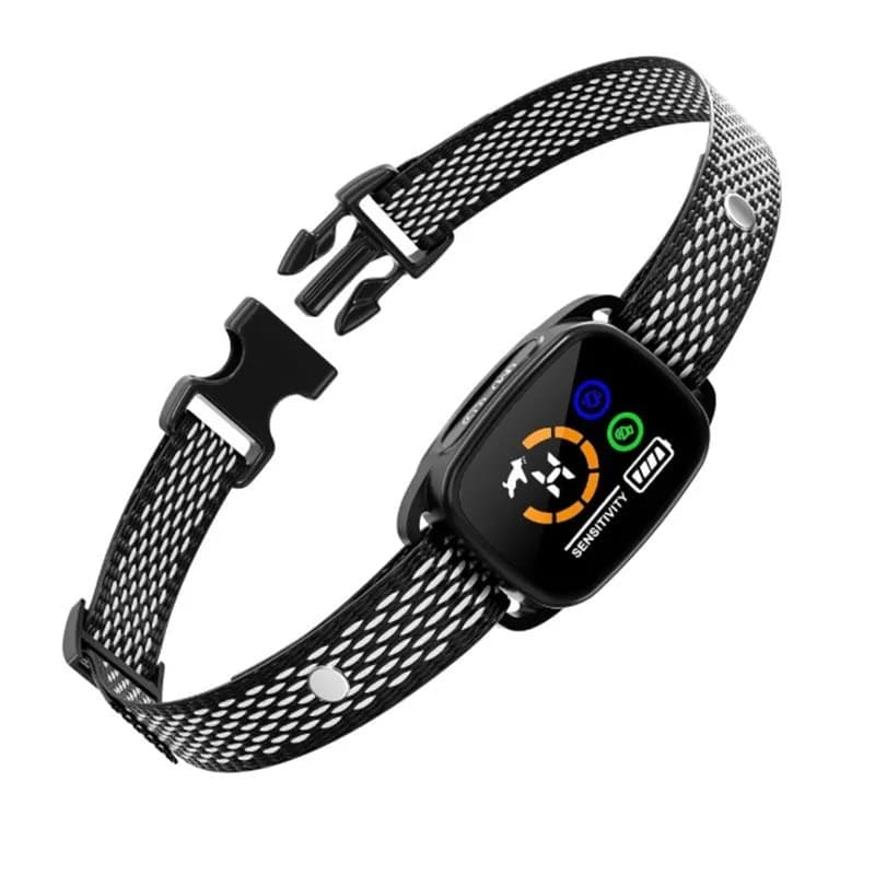 STLFPB45 Automatico con schermo a colori intelligente IP67 Collare vibrante per addestramento del cane anti-detture in materiale ABS impermeabile