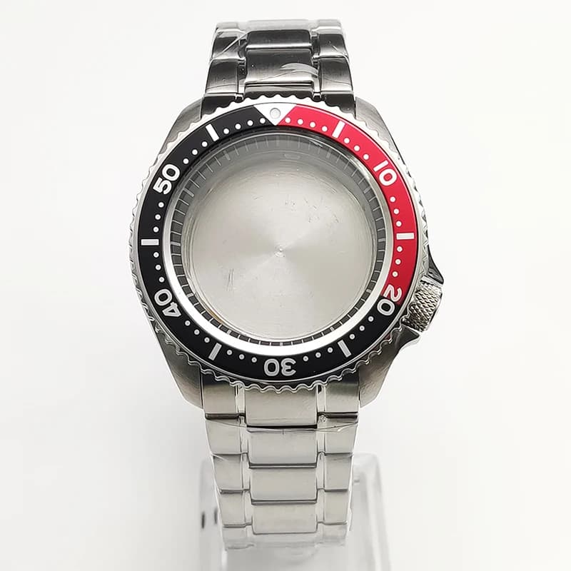 Cassa per Orologio 42mm NH35 con Vetro Zaffiro Compatibile con Movimenti NH35 NH36 4R35 7S, con Cinturino in Acciaio e Inserto per Ghiera, Parti di Ricambio per Orologi da Uomo