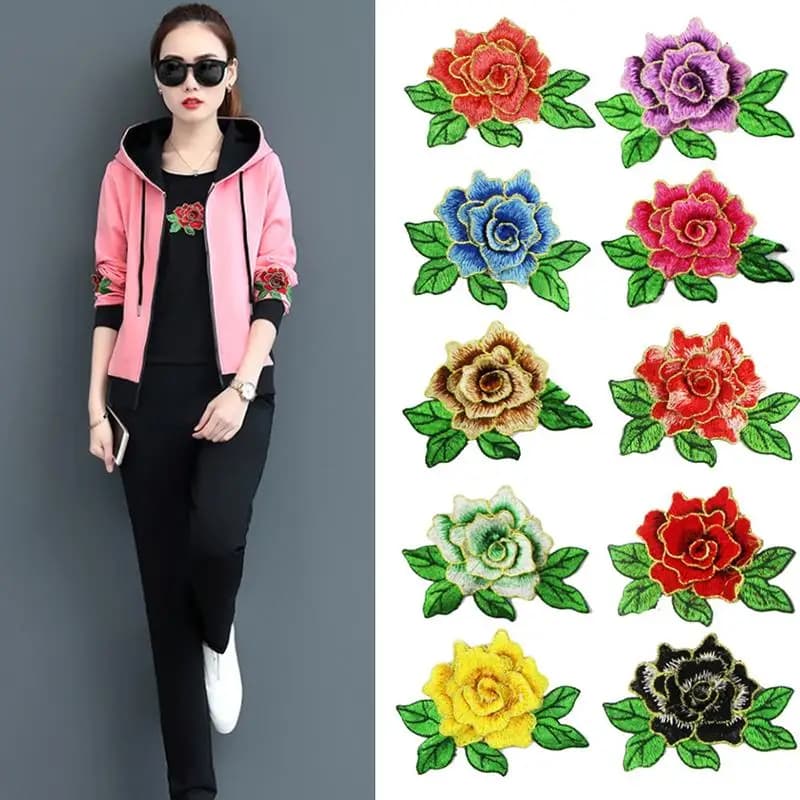 1Pcs 3D Flower Lace Fabric Embroidery Applique Sewing Dresses Lace And Trimmings DIY Lace Collar Needlework Accessory