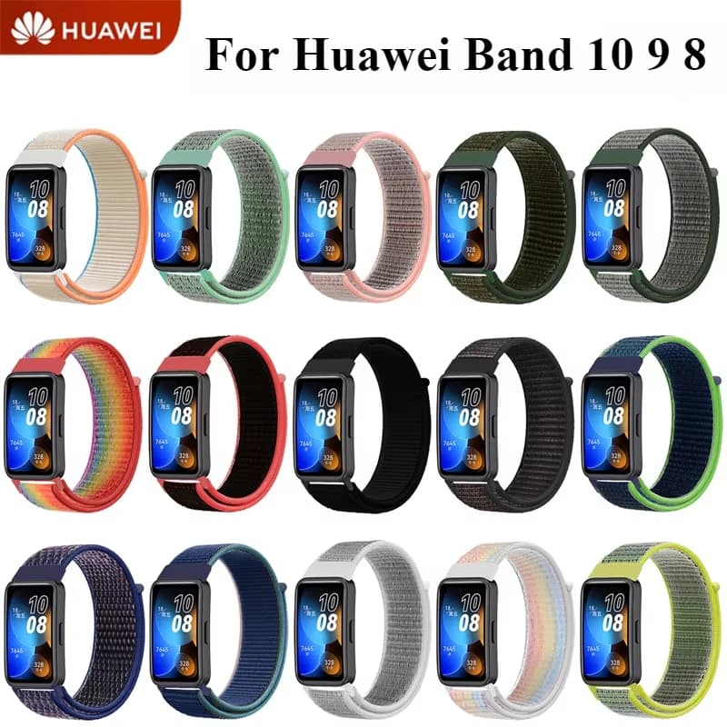 Cinturino in nylon per Huawei Band 10 9 8 Sostituzione Sport Traspirante Smart Braccialetto regolabile per Huawei Band 10 9 8 correa