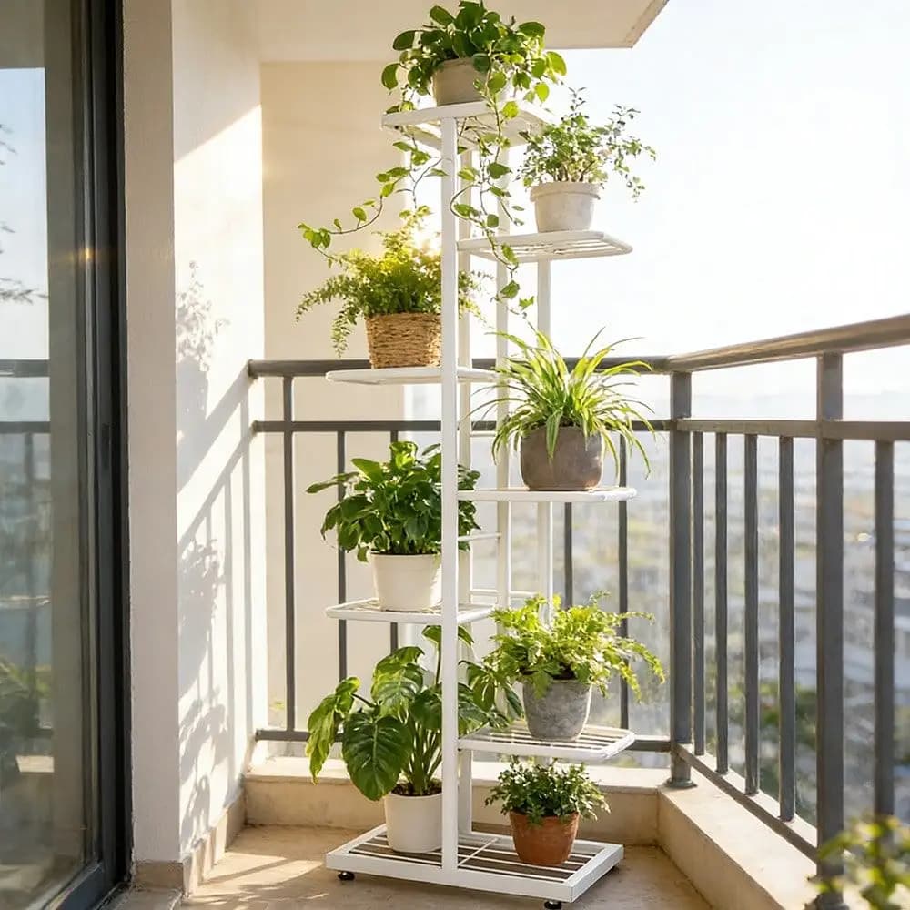 Portavasi a 6, 5 o 4 livelli, scaffale porta piante per decorazioni casa e giardino, organizer creativo per vasi dal design accattivante, perfetto per interni ed esterni