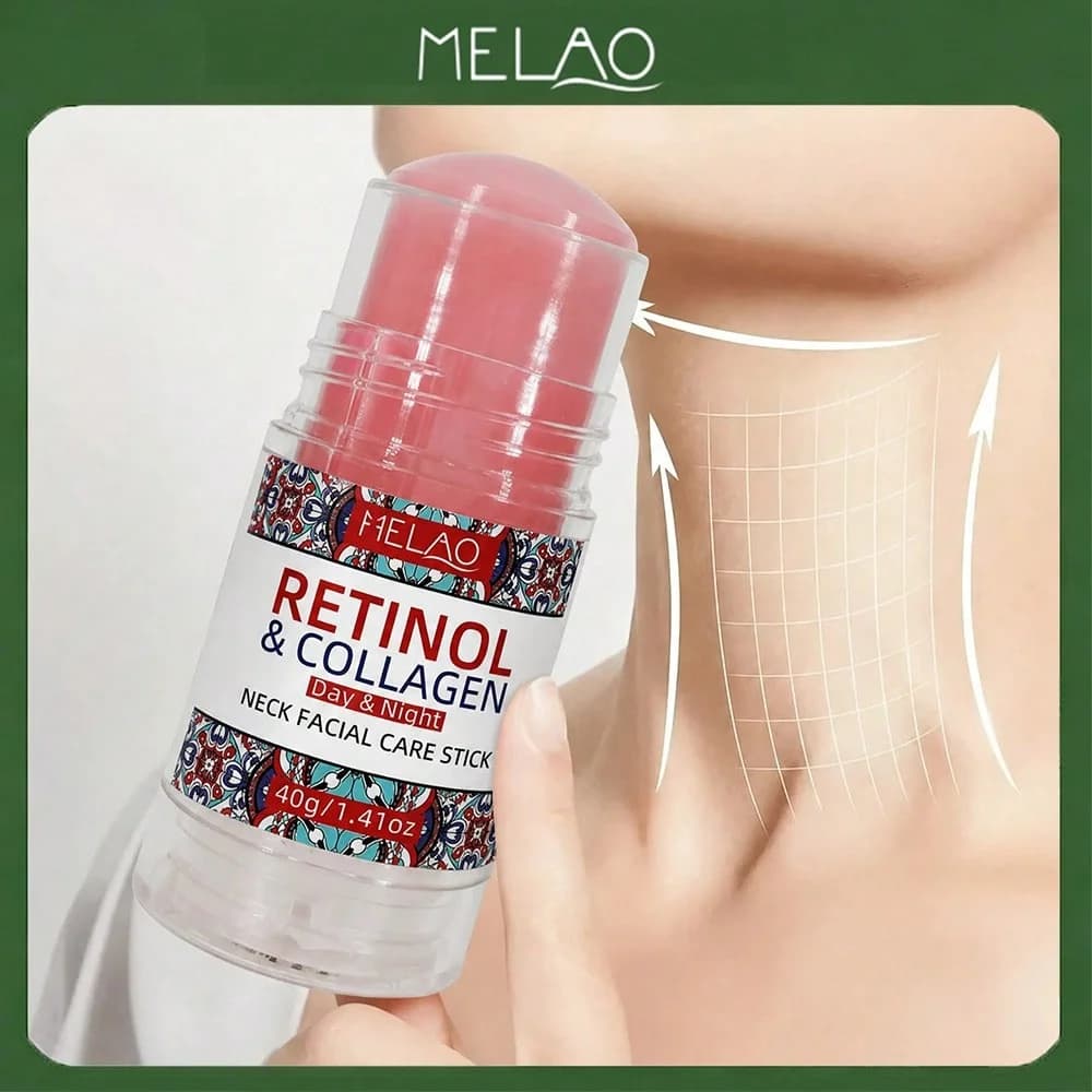 Retinol Collagen Face & Neck Stick, MELAO Day & Night Care Stick with Retinol & Collagen, Anti Aging Stick for Neck & Face