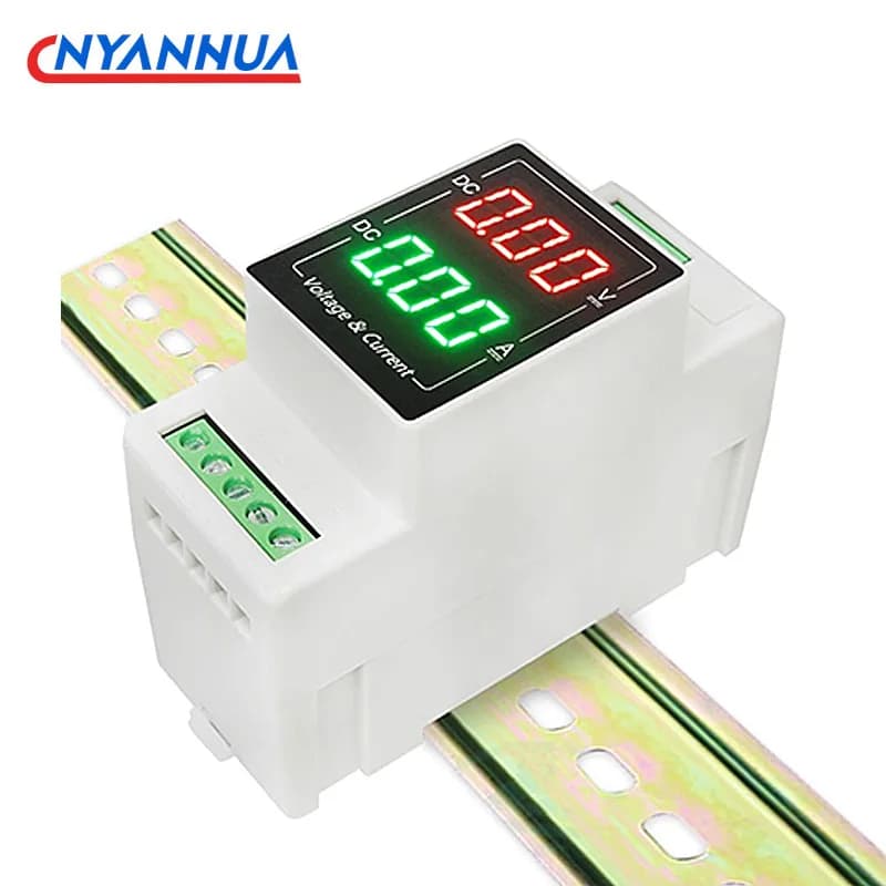 Misuratore di corrente e tensione CC a doppio display DC3.5-30V 20A 50A 100A Amperometro con display digitale a guida Din