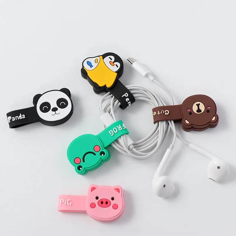 Organizzatore di cavi magnetici per cartoni animati Porta cavi per auricolari Gestione dei cavi dati da scrivania per animali Clip per segnalibri Avvolgitore per auricolari