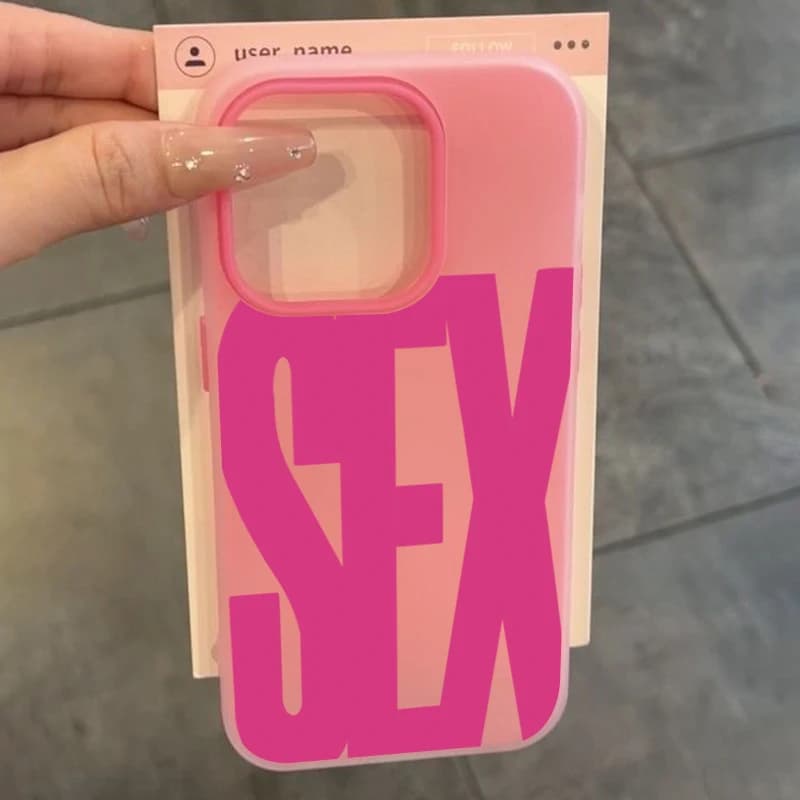 Elegant English letter printing sex phone case for iPhone 17 Pro 16 15 14 12 11 Pro Max XS XR X 7 8 Plus 2 in 1 shockproof cover