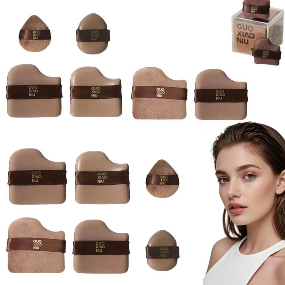 6 pezzi mini frullatore per trucco soffio colore cioccolato miscelazione rapida spugna per trucco strumento per trucco uso asciutto e bagnato strumento cosmetico trucco quotidiano