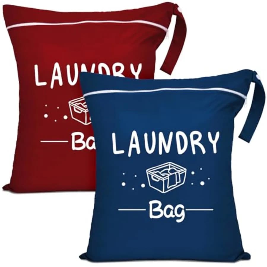 2 Pcs Large Travel Laundry Bags - Waterproof Wet Dry Bags for Gym Clothes, Swimming, Yoga